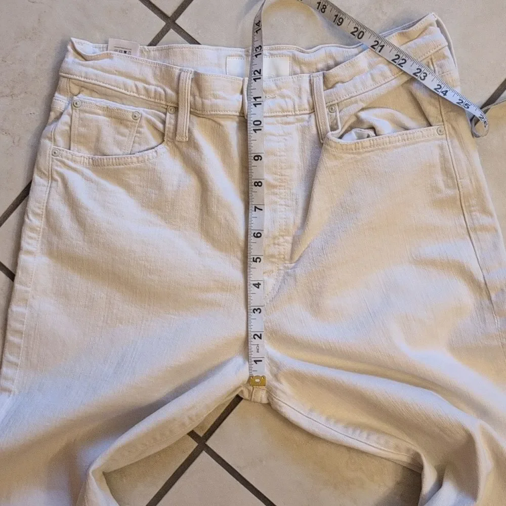 Mother Jeans The Rambler Skimp Act Natural Wash Straight Leg White Size 32
